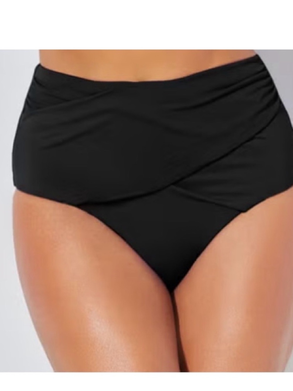 Black High Waisted Bikini Bottom Swim Brief Size 14 Swimsuits For All tummy
